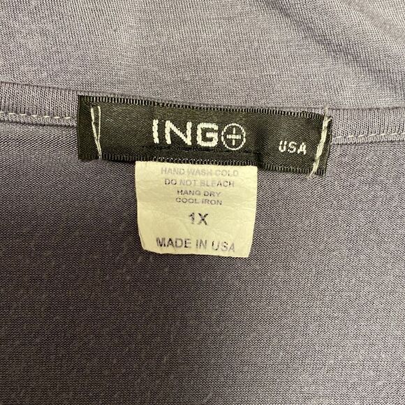 ING Grey Short Sleeve Stretch Top Size 1X - Picture 5 of 5